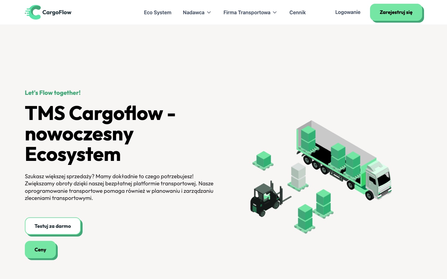Strona internetowa CargoFlow zaprojektowana przez Octo Labs