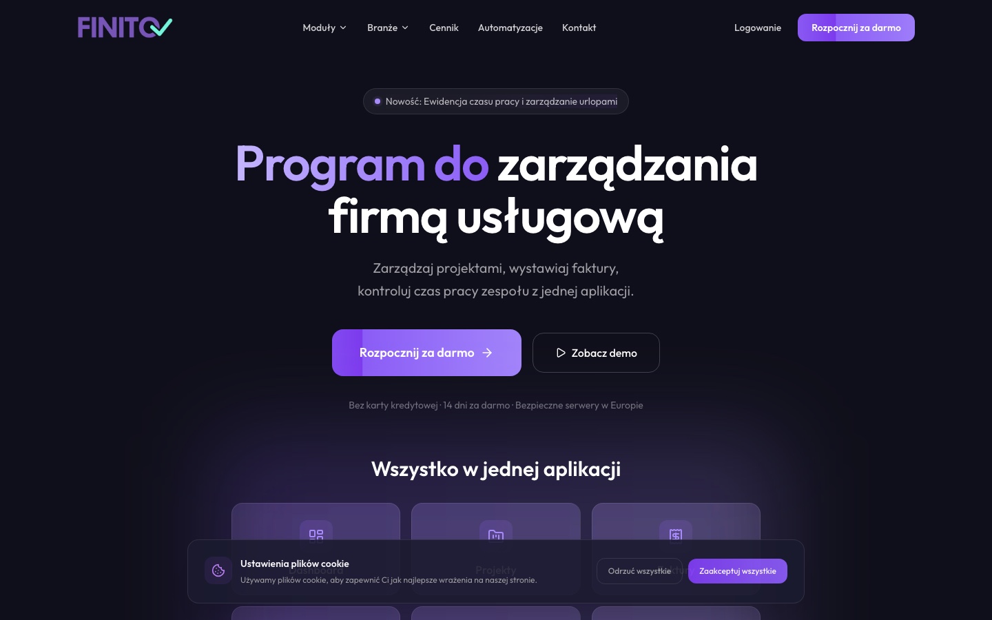 Strona internetowa Finito Pro zaprojektowana przez Octo Labs